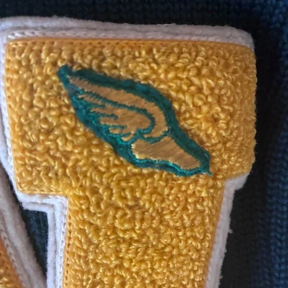 Vintage Hunter Green Varsity Cardigan Sweaters - Roy M. Smith Knitting Mills - Picture 7 of 8